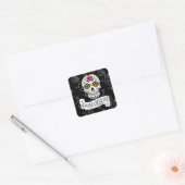 Zwarte Suikerhuid en Zwemelen ID725 Vierkante Sticker (Envelop)