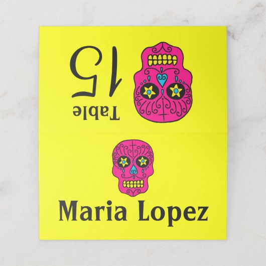 Zwarte Suikerhuid Plaatskaartje (Buitenkant ongevouwen)