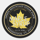 Zwarte suikermap Leaf Editable Maple Syrup Label (Voorkant)
