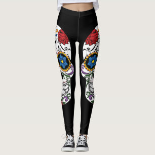 Zwarte Suikerschedel Leggings