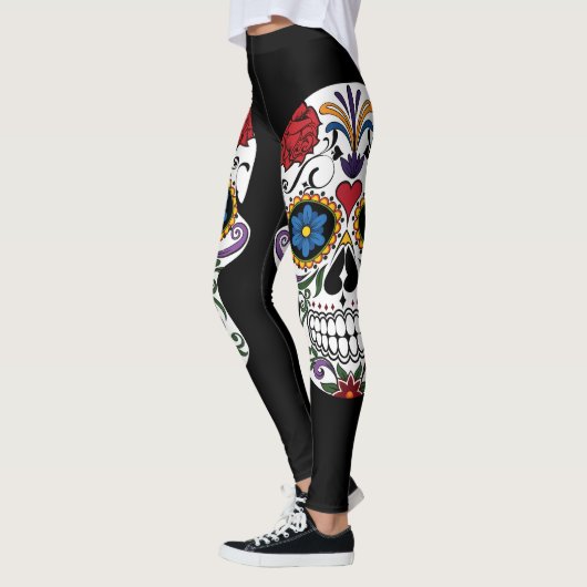 Zwarte Suikerschedel Leggings (Links)