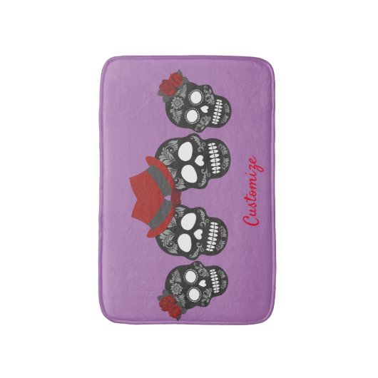 Zwarte suikerstroop Dag van de dode Thunder_Cove Badmat (Voorkant Verticaal)