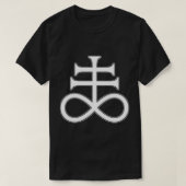 ZWARTE SULFUR SYMBOL ALCHEMY LEVIATHAN CROSS SATAN T-SHIRT (Design voorkant)