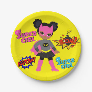 Zwarte superheld Borden Papieren Bordje