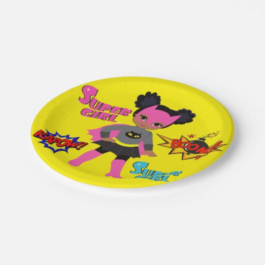 Zwarte superheld Borden Papieren Bordje (Gekanteld)