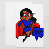 zwarte supermoeder briefpapier (Voorkant / Achterkant)
