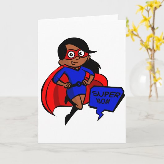 zwarte supermoeder kaart (Gele Bloem)