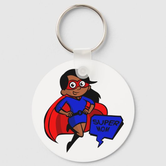 zwarte supermoeder sleutelhanger (Voorkant)