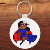 zwarte supermoeder sleutelhanger (Voorkant)