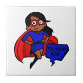 zwarte supermoeder tegeltje (Voorkant)