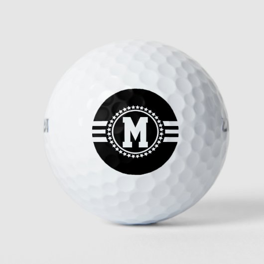 Zwarte Superstar Monogram Golfballen (Voorkant)