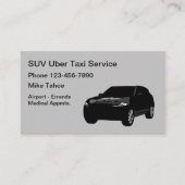 Zwarte SUV Taxi Ride Share Car Visitekaartje (Voorkant)