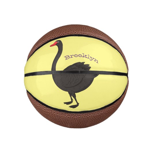 Zwarte-swaanillustratie cartoon basketbal (Voorkant)