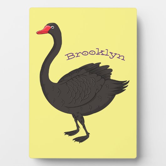 Zwarte-swaanillustratie cartoon fotoplaat (voorkant)