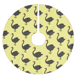 Zwarte-swaanillustratie cartoon kerstboom rok