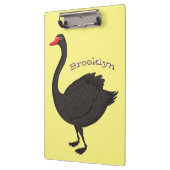 Zwarte-swaanillustratie cartoon klembord (Links)