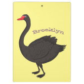 Zwarte-swaanillustratie cartoon klembord (Achterkant)