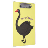 Zwarte-swaanillustratie cartoon klembord (Rechts)