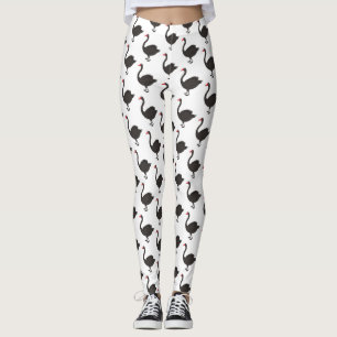 Zwarte-swaanillustratie cartoon leggings