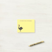 Zwarte-swaanillustratie cartoon post-it® notes (Op bureau)