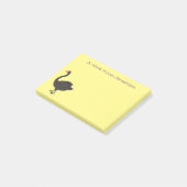Zwarte-swaanillustratie cartoon post-it® notes (Schuin)
