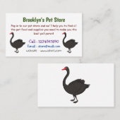 Zwarte-swaanillustratie cartoon visitekaartje (Voorkant / Achterkant)