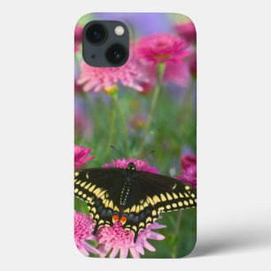 Zwarte Swallowtail Butterfly op donkerroze ventila Case-Mate iPhone Case