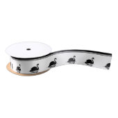 Zwarte Swan en Zwarte Stripes Satijnen Lint (Spoel)