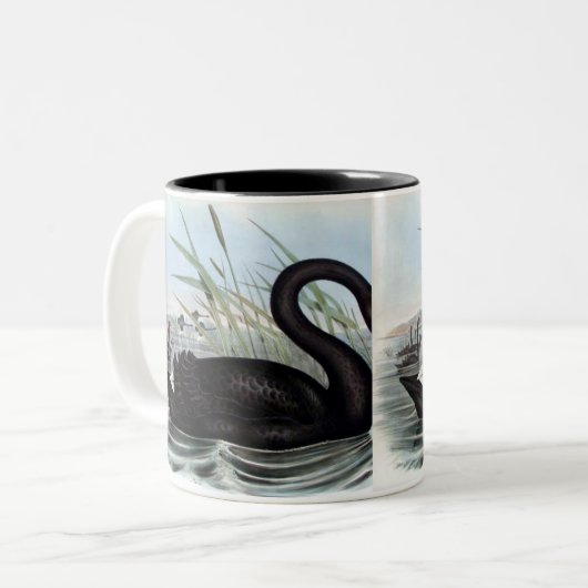 ZWARTE SWAN-MOK TWEEKLEURIGE KOFFIEMOK (Voorkant links)