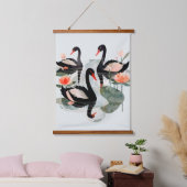 Zwarte swans hangend wandkleed (Slaapkamer)