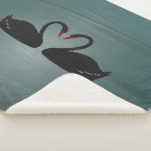 Zwarte swans sherpa deken (3/4)