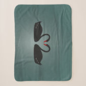 Zwarte swans sherpa deken (Voorkant)