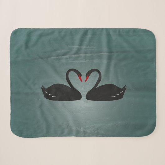 Zwarte swans sherpa deken (Voorkant (horizontaal))