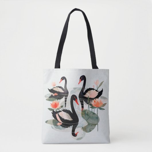 Zwarte swans tote bag (Voorkant)