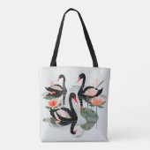 Zwarte swans tote bag (Achterkant)