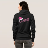 Zwarte sweatshirt met roze kerstmuts en tekst 'Fia (Achterkant volledig)