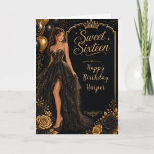 Zwarte Sweet 16 Prinsessen Tuin Kaart