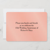 Zwarte Swirl & Koraal 35e trouwdag foto Kaart (Achterkant)