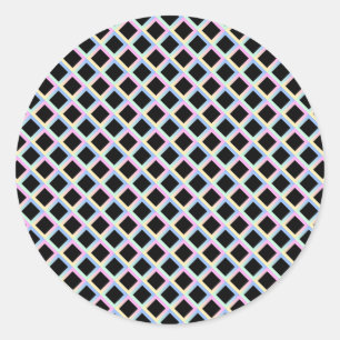Zwarte symmetrische diamanten met gradiënt Lijsten Ronde Sticker