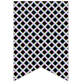 Zwarte symmetrische diamanten met gradiënt Lijsten Vlaggetjes