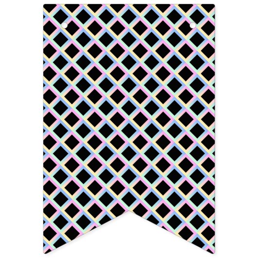 Zwarte symmetrische diamanten met gradiënt Lijsten Vlaggetjes (Eerste vlag)