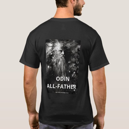 zwarte T, Balder Rising embleem vooraan, Odin acht T-shirt (Achterkant)
