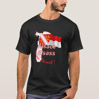 Zwarte T-shirt "Elsace Elsass unsri Heimet"