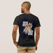 Zwarte T-shirt met een ruimteontwerp (Achterkant volledig)