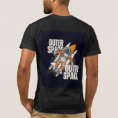 Zwarte T-shirt met een ruimteontwerp (Achterkant)