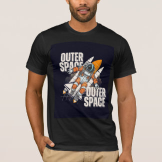 Zwarte T-shirt met een ruimteontwerp 