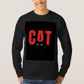 Zwarte T-shirt met kat ontwerp 