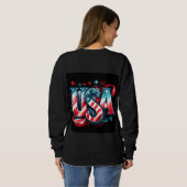 Zwarte t-shirt met kat ontwerp  (Achterkant volledig)