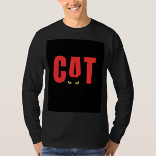 Zwarte T-shirt met lange mouwen en CAT-design