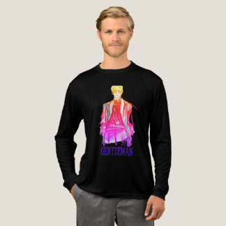 Zwarte T-shirt met lange mouwen en herenontwerp